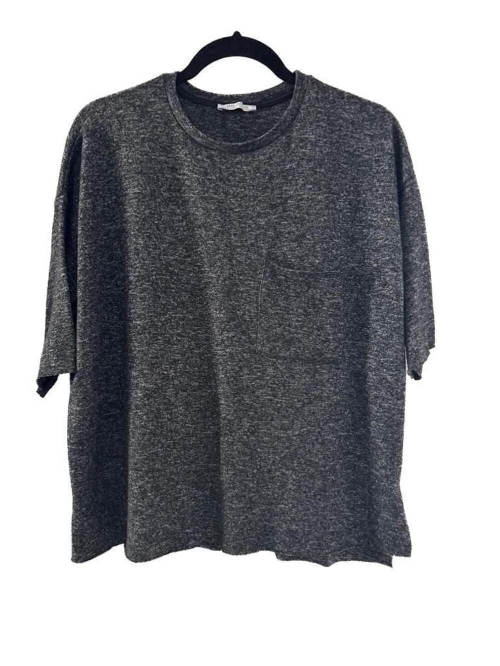 Zara Trafaluc Oversized Marled Grey Pocket T-Shirt Size S